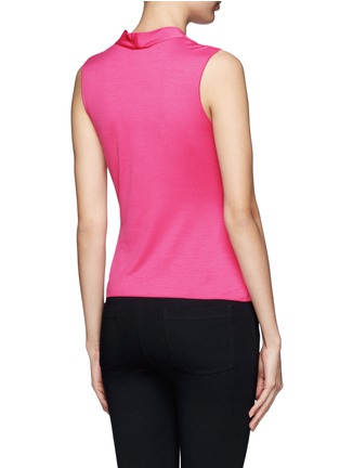 Back View - Click To Enlarge - ARMANI COLLEZIONI - Wrap front sleeveless jersey top