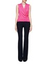 Figure View - Click To Enlarge - ARMANI COLLEZIONI - Wrap front sleeveless jersey top