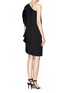 Back View - Click To Enlarge - MO&CO. EDITION 10 - Asymmetric ruffle sleeve dress