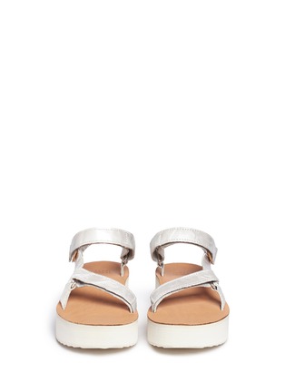 Front View - Click To Enlarge - TEVA - 'Flatform Universal Mirrored Metallic' leather sandals