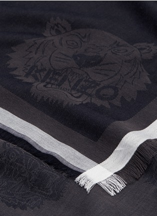 Detail View - Click To Enlarge - KENZO - Tiger jacquard modal-cotton scarf