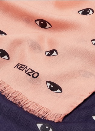 Detail View - Click To Enlarge - KENZO - Colourblock eye print modal-silk scarf