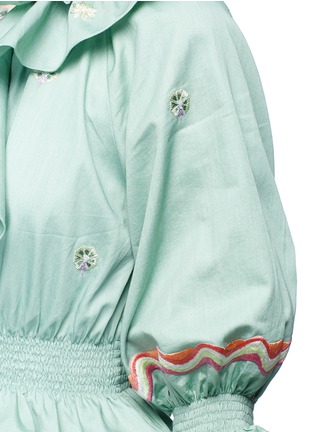 Detail View - Click To Enlarge - 68244 - 'Spellbound' embroidered ruffle cropped cotton top