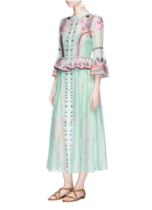 Figure View - Click To Enlarge - 68244 - 'Wildflower' floral embroidered ruffle dress