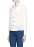 Front View - Click To Enlarge - ALICE & OLIVIA - 'Wilma' Stace Face button silk crepe shirt