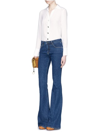 Figure View - Click To Enlarge - ALICE & OLIVIA - 'Wilma' Stace Face button silk crepe shirt