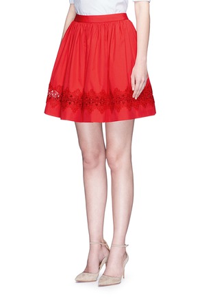 Front View - Click To Enlarge - ALICE & OLIVIA - 'Tania' lace insert pouf skirt
