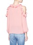 Back View - Click To Enlarge - ALICE & OLIVIA - 'Gia' ruffle cold shoulder crépon blouse