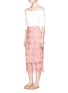 Figure View - Click To Enlarge - ALICE & OLIVIA - 'Strand' fringe hem floral lace pencil skirt