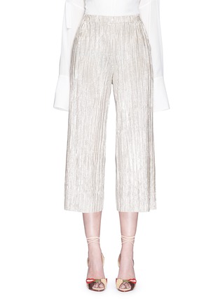 Main View - Click To Enlarge - ALICE & OLIVIA - 'Elba' cropped wide leg plissé pleated pants