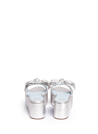Back View - Click To Enlarge - FRANCES VALENTINE - 'Darcy' metallic leather platform sandals