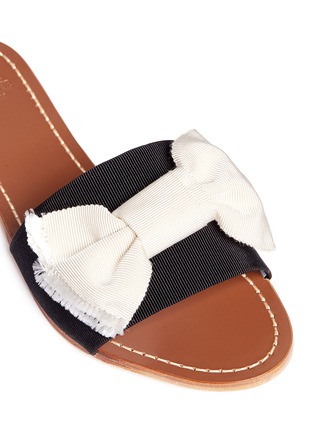 Detail View - Click To Enlarge - FRANCES VALENTINE - 'Judy' grosgrain bow slide sandals