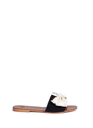 Main View - Click To Enlarge - FRANCES VALENTINE - 'Judy' grosgrain bow slide sandals