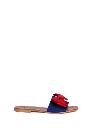 Main View - Click To Enlarge - FRANCES VALENTINE - 'Judy' grosgrain bow slide sandals