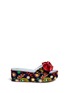 Main View - Click To Enlarge - FRANCES VALENTINE - 'Darcy' floral embroidered velvet platform sandals