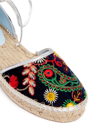 Detail View - Click To Enlarge - FRANCES VALENTINE - 'Jane' paisley embroidered d'Orsay espadrilles