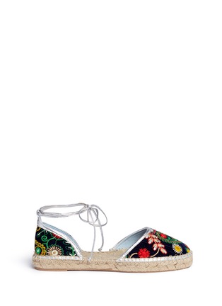 Main View - Click To Enlarge - FRANCES VALENTINE - 'Jane' paisley embroidered d'Orsay espadrilles