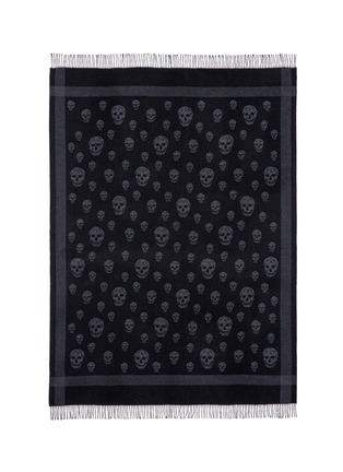 Main View - Click To Enlarge - ALEXANDER MCQUEEN - Skull jacquard wool-cashmere blanket