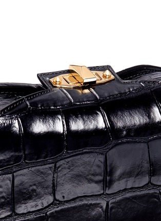  - ALEXANDER MCQUEEN - 'The Box Bag' in croc embossed patent leather