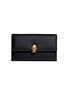 Main View - Click To Enlarge - ALEXANDER MCQUEEN - Skull clasp leather French wallet
