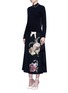 Figure View - Click To Enlarge - VALENTINO GARAVANI - Floral patch print draped wool skirt