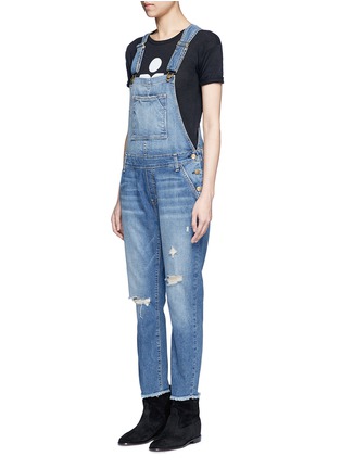 Front View - Click To Enlarge - CURRENT/ELLIOTT - 'The Charley' distressed denim overalls