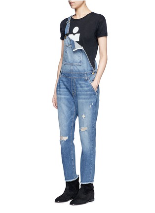 Figure View - Click To Enlarge - CURRENT/ELLIOTT - 'The Charley' distressed denim overalls