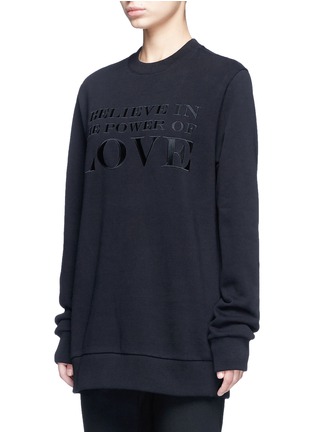 Front View - Click To Enlarge - GIVENCHY - 'Power of Love' embroidered slogan sweatshirt