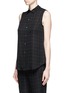 Front View - Click To Enlarge - THEORY - 'Yarine' tile print silk sleeveless shirt