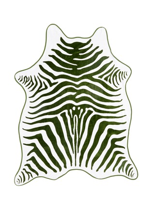 Detail View - Click To Enlarge - MASLIN & CO - Zebra stripe jacquard beach towel and leather carrier set