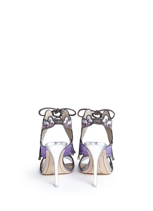 Back View - Click To Enlarge - SOPHIA WEBSTER - 'Heaven Tempest Orchid' wave appliqué leather sandals