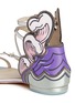 Detail View - Click To Enlarge - SOPHIA WEBSTER - 'Aurora Tempest Orchid' wave appliqué leather sandals