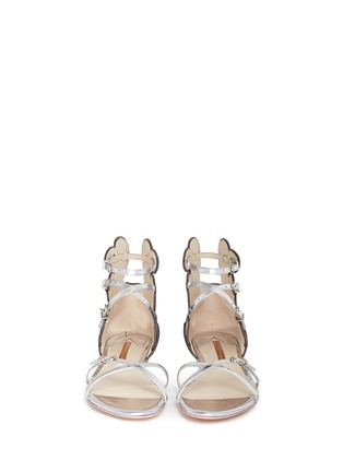 Front View - Click To Enlarge - SOPHIA WEBSTER - 'Aurora Tempest Orchid' wave appliqué leather sandals