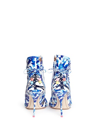 Back View - Click To Enlarge - SOPHIA WEBSTER - 'Lacey Oceana' print leather caged sandals