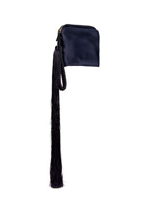 Front View - Click To Enlarge - THE ROW - Silk satin tassel wristlet pouch