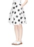 Front View - Click To Enlarge - CHICTOPIA - Glossy polka dot print poplin skirt