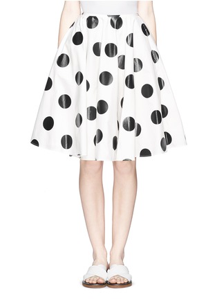 Main View - Click To Enlarge - CHICTOPIA - Glossy polka dot print poplin skirt