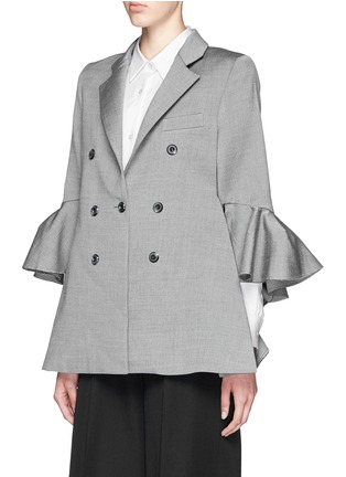 Front View - Click To Enlarge - ELLERY - 'Bromley' deconstructed bell sleeve blazer