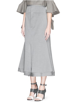 Front View - Click To Enlarge - ELLERY - 'Pastiche' wool viscose flute skirt