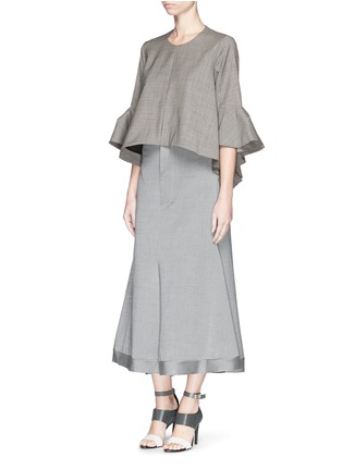 Figure View - Click To Enlarge - ELLERY - 'Pastiche' wool viscose flute skirt