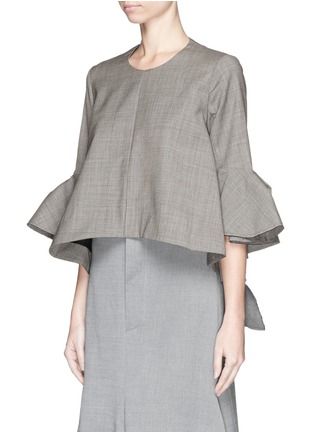 Front View - Click To Enlarge - ELLERY - 'Neu' deconstructed bell sleeve top