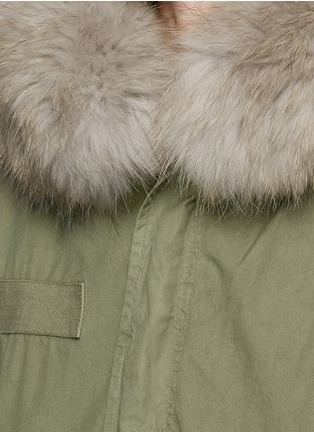 Detail View - Click To Enlarge - MR & MRS ITALY - 'Army' raccoon hood trim rabbit fur parka