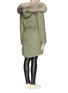 Back View - Click To Enlarge - MR & MRS ITALY - 'Army' raccoon hood trim rabbit fur parka
