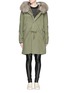 Main View - Click To Enlarge - MR & MRS ITALY - 'Army' raccoon hood trim rabbit fur parka