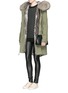 Figure View - Click To Enlarge - MR & MRS ITALY - 'Army' raccoon hood trim rabbit fur parka
