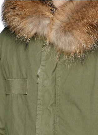 Detail View - Click To Enlarge - MR & MRS ITALY - 'Army Mini' raccoon hood trim fox fur parka