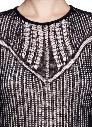 Detail View - Click To Enlarge - ALEXANDER MCQUEEN - Wool-silk open knit top
