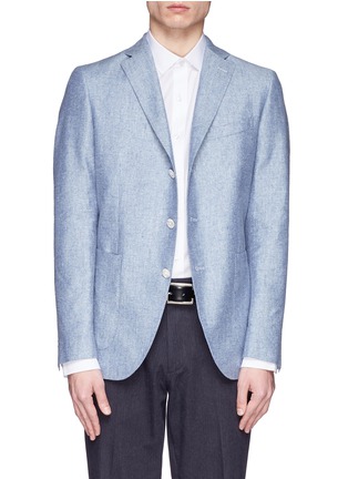 Main View - Click To Enlarge - BOGLIOLI - 'Hampton' silk-linen Oxford blazer