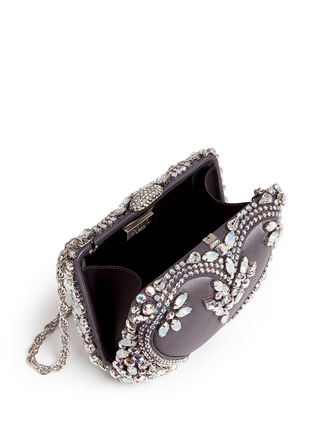 Detail View - Click To Enlarge - RODO - Crystal silk satin box clutch