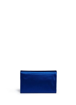 Back View - Click To Enlarge - RODO - Crystal clasp foldover satin clutch